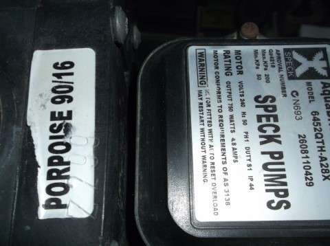 POOL PUMP : SPEK PUMP AQUADRIVE 1100 / PORPOISE 90/16